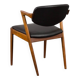 Chaise vintage en palissandre Kai Kristiansen modèle 42 en cuir aniline noir, Danemark 1960