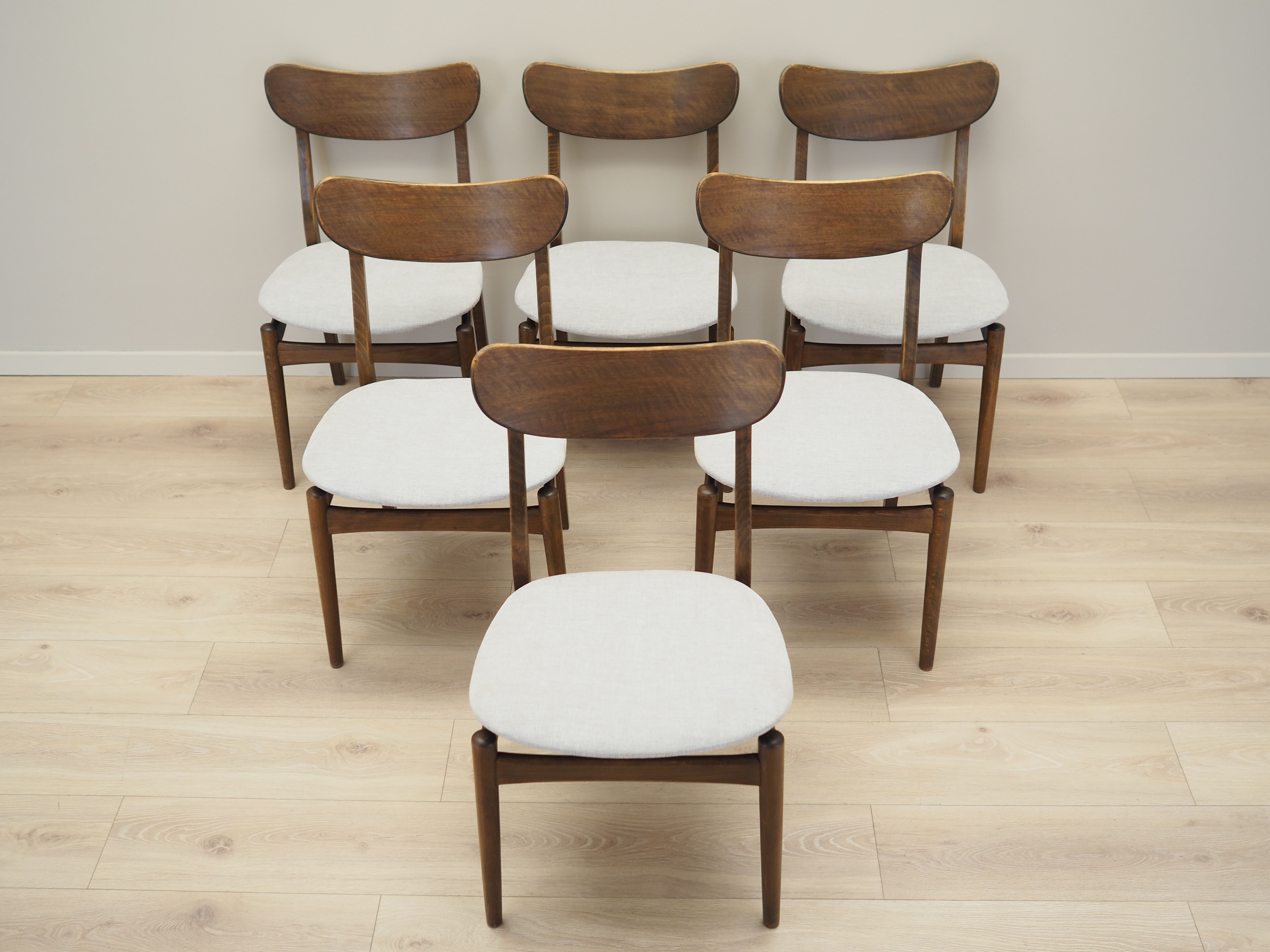 Set of six walnut chairs, Danish design, 60s, production: Denmark