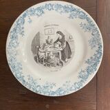 Lots de 3 assiettes parlante en faience « Tableaux rustiques »