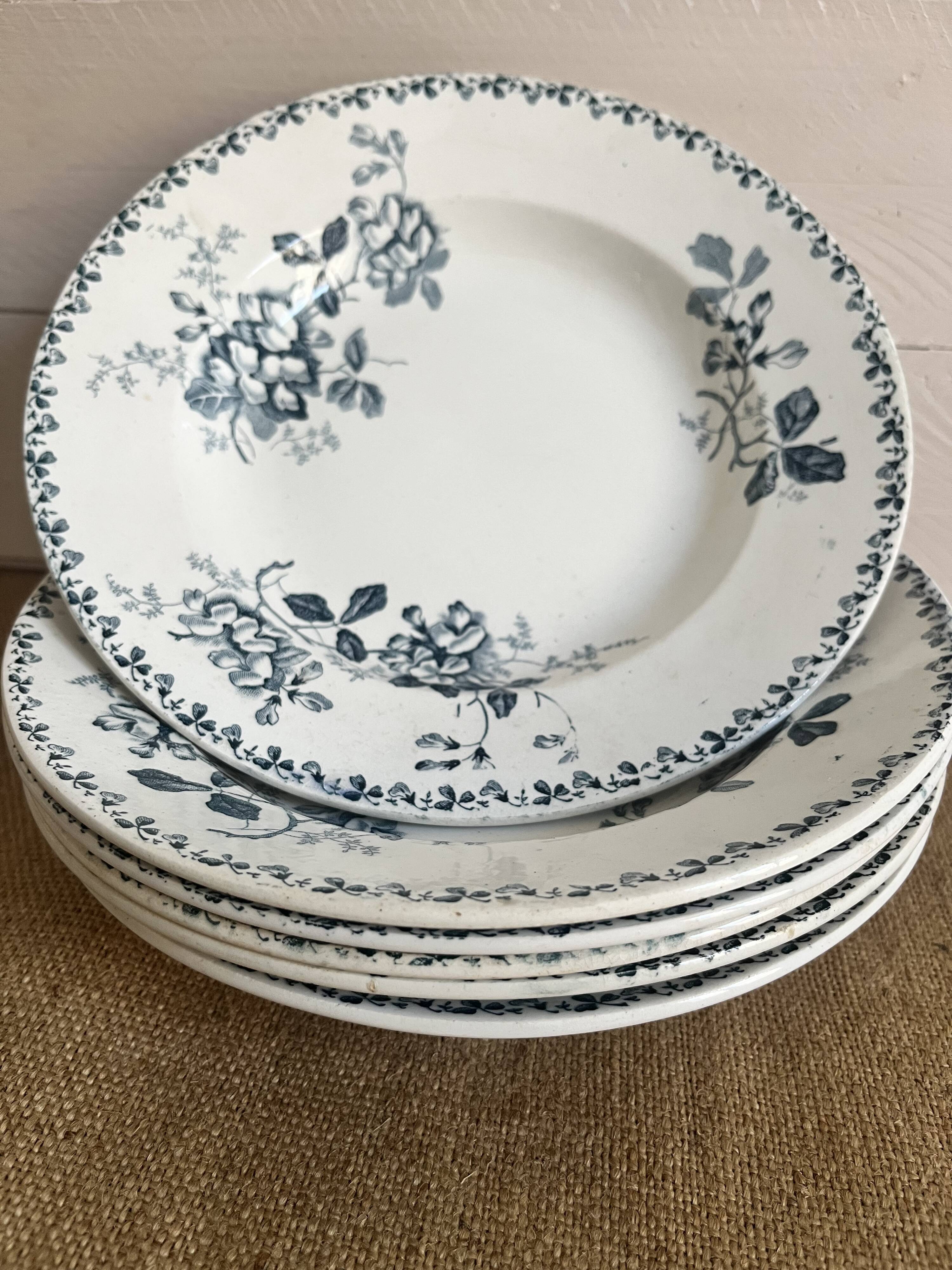 6 deep plates - Ironstone, Acacia service