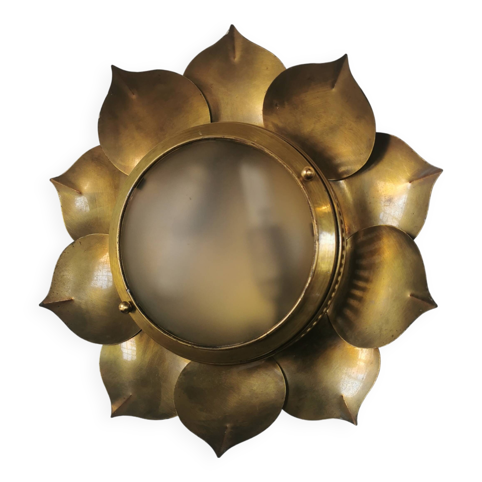 Brass flower ceiling or wall light