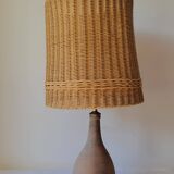 Ceramic and rattan lamp