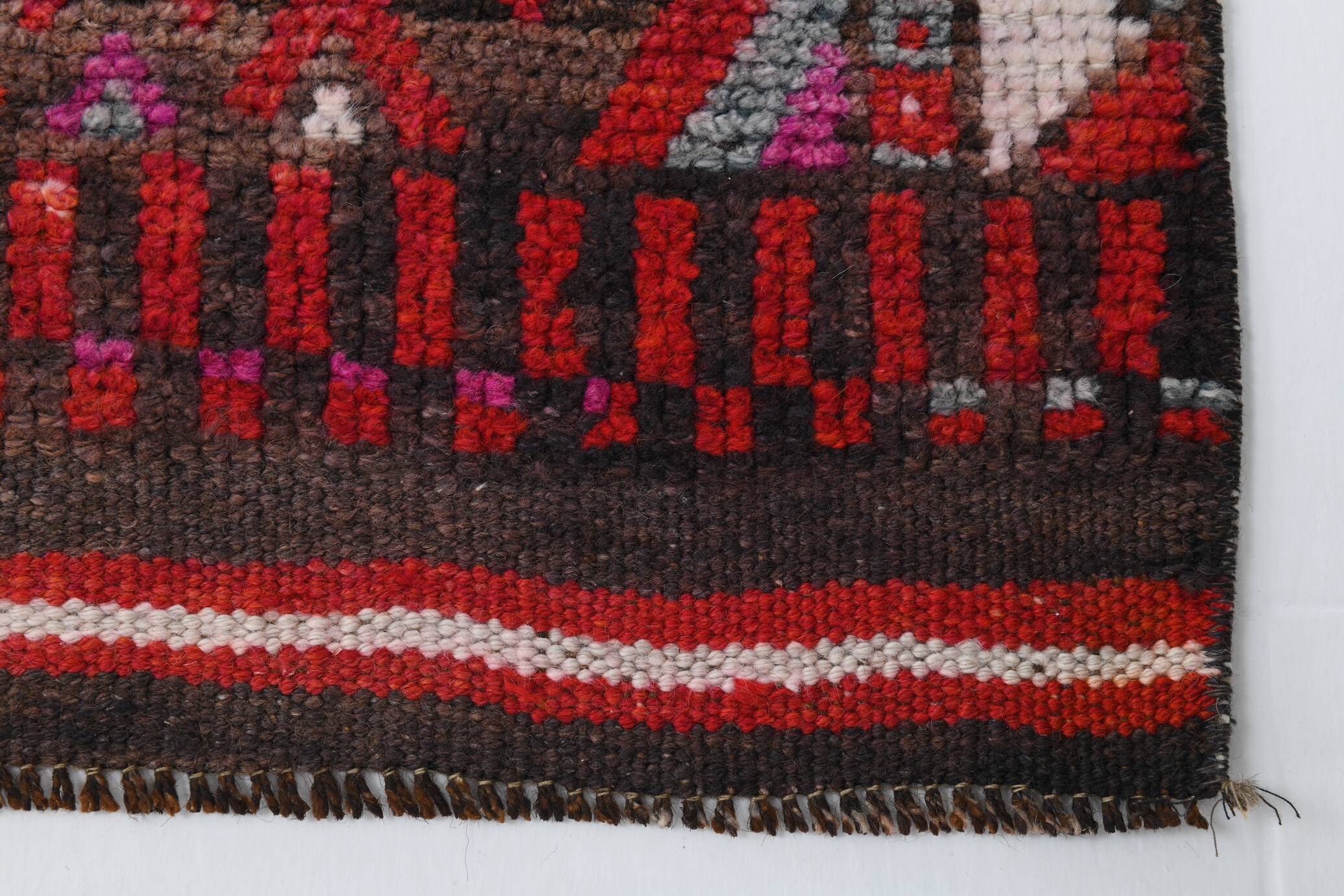 Red Navy Blue Turkish Runner Rug 76x283Cm SK 18873