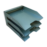 Former Locker Door Documents 3 Compartments Metal Green Vintage Workshop