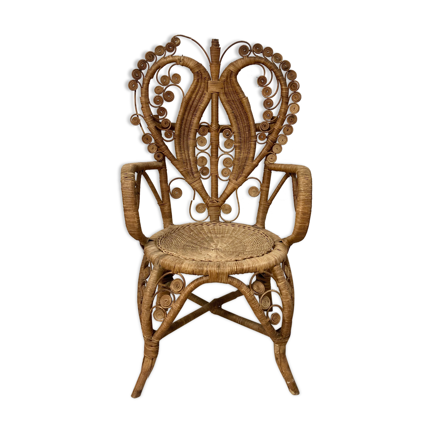 Peacock chair with armrests