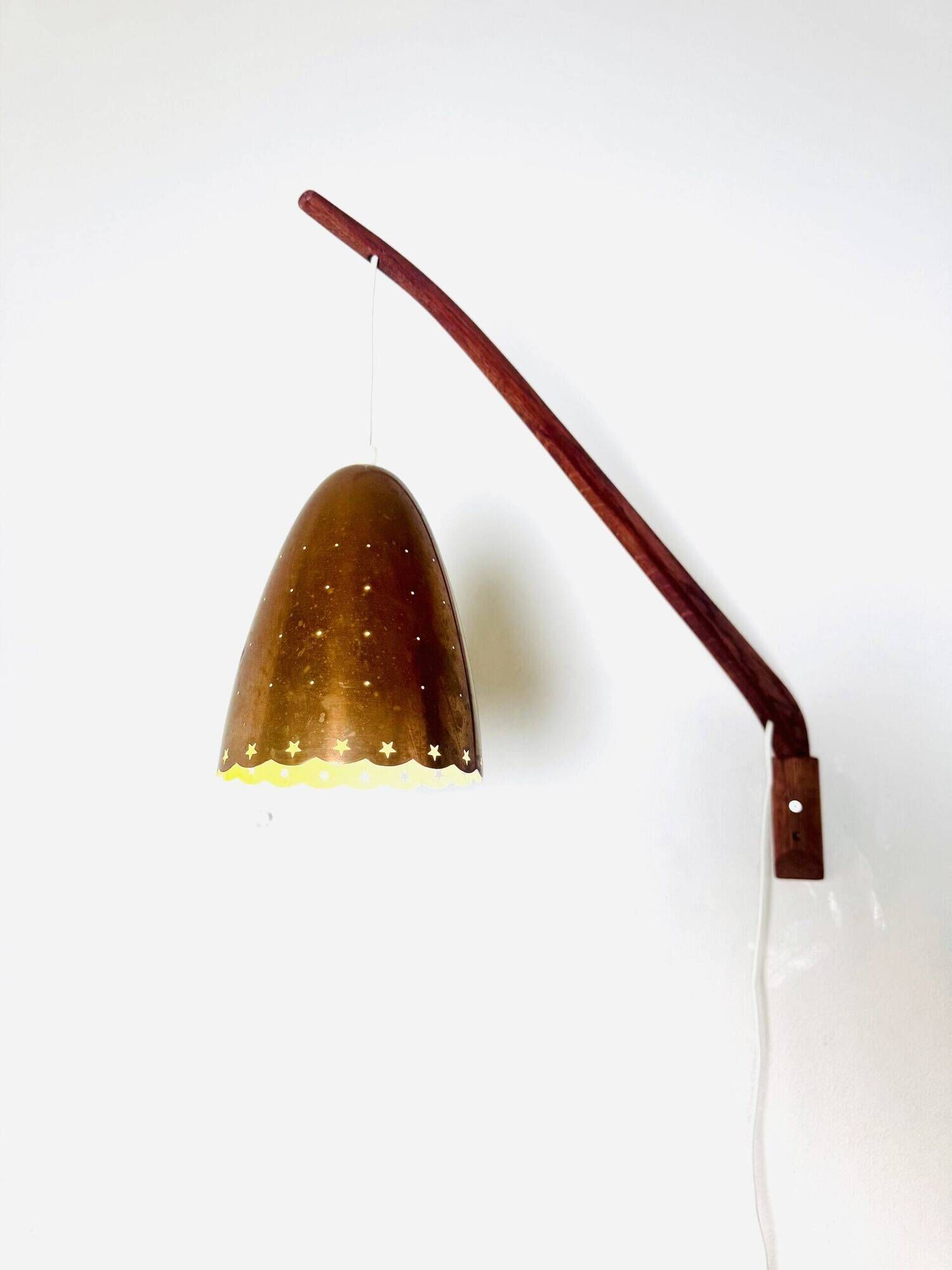 Swivel-Arm Perforated Brass Wall Lamp By Hans-Agne Jakobsson For Markaryd, Sweden, 1960S