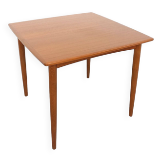 Table à manger carrée scandinave vintage des années 50 60 en teck avec rallonge