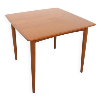 Vintage Scandinavian square dining table from the 50s and 60s in teak with extension