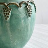 Small brass vase, grape cluster decoration