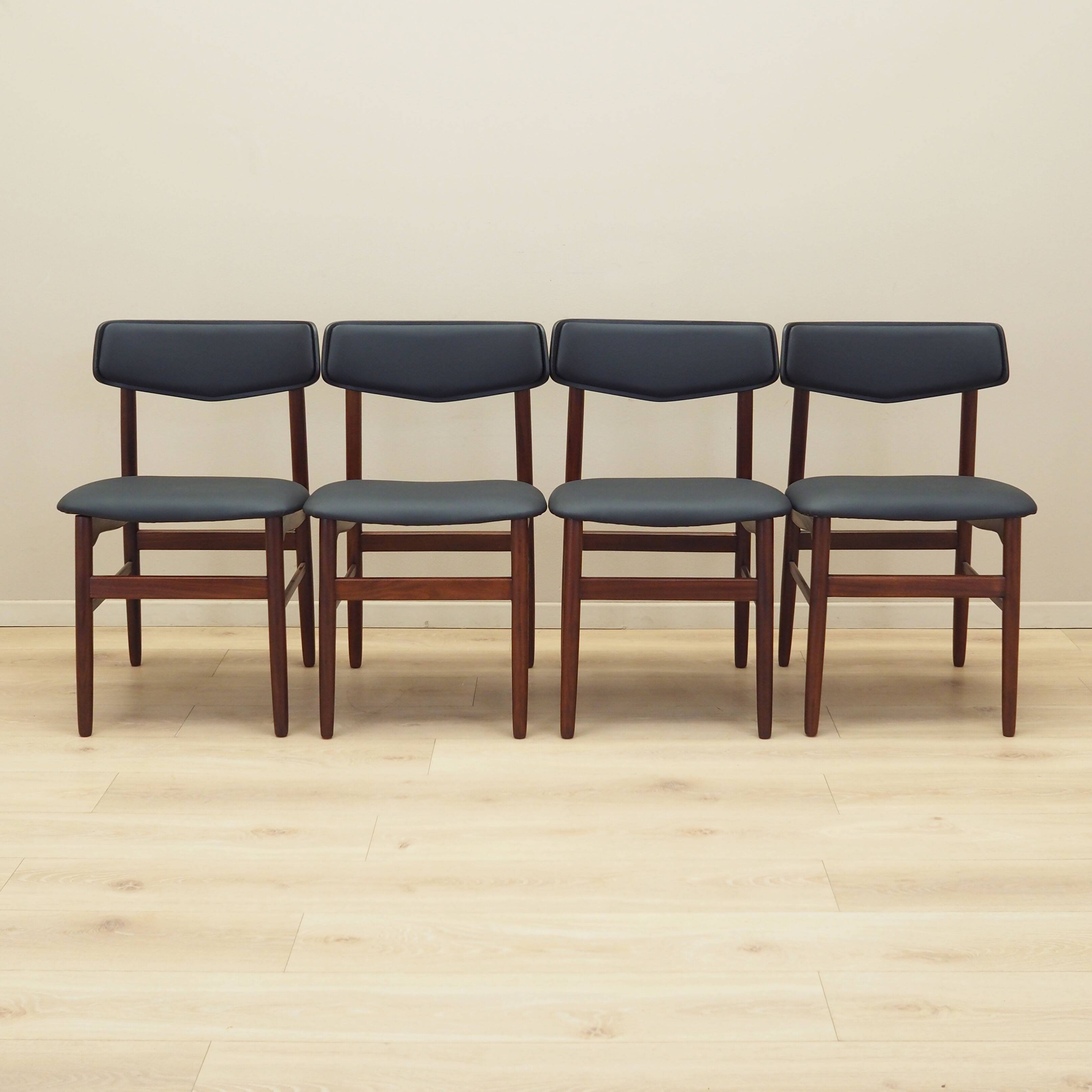 Set of four teak chairs, Danish design, 1960s, production: Denmark