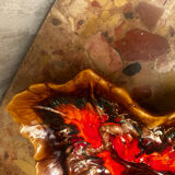 Vintage leaf-shaped earthenware centerpiece/trinket tray