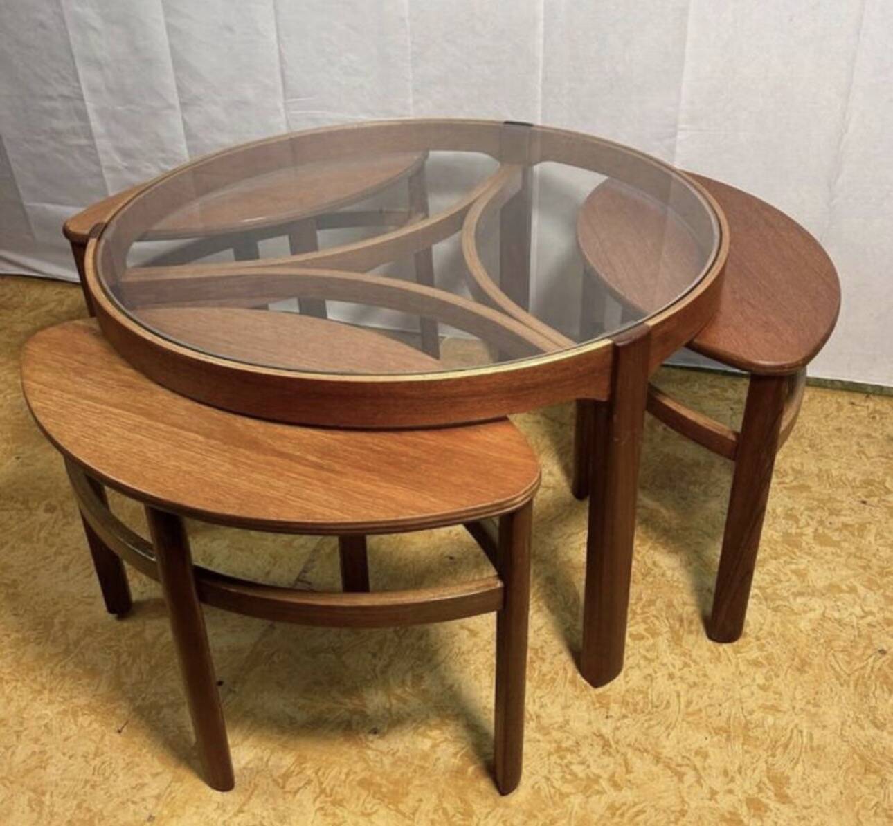 Mid century retro vintage teak trinity coffee table by nathan 1960