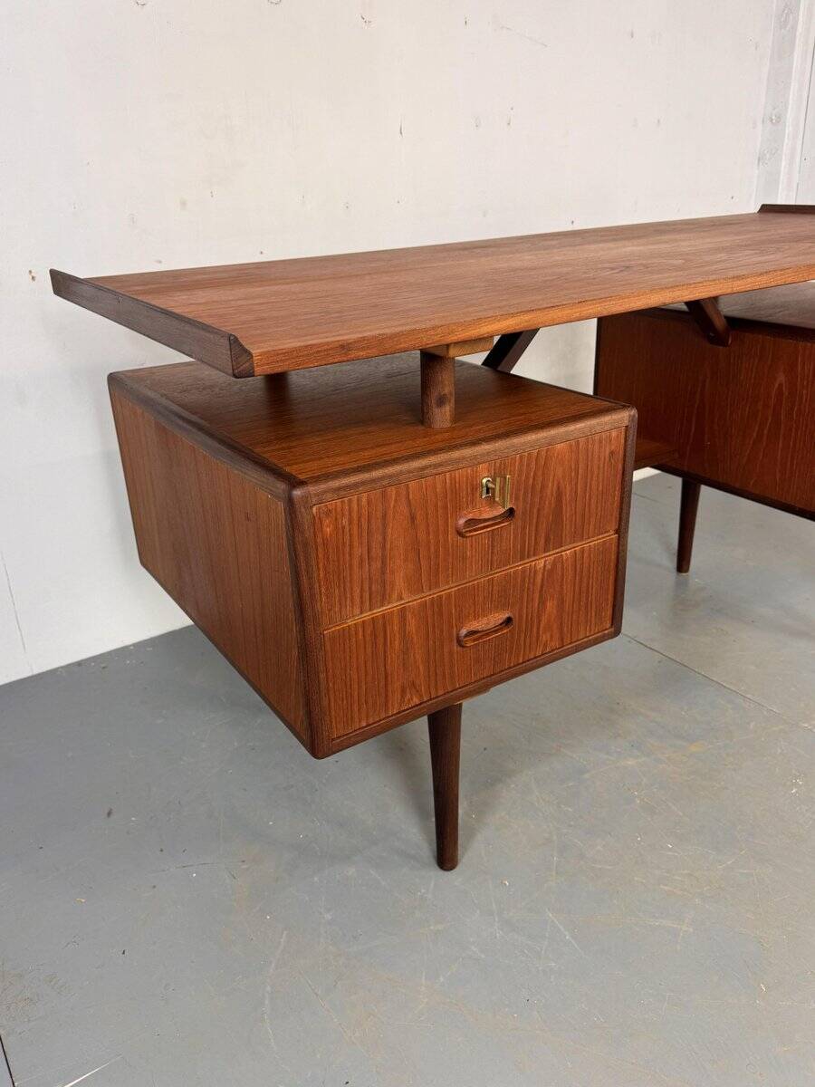 Mid-century Danish teak desk attributed to Louis van Teeffelen for Wébé, 1950s