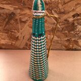 Old Lady Jeanne Glass Bottle + Vintage Braided Scoubidou