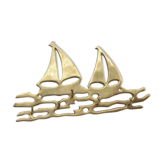 Patère bateau en laiton
