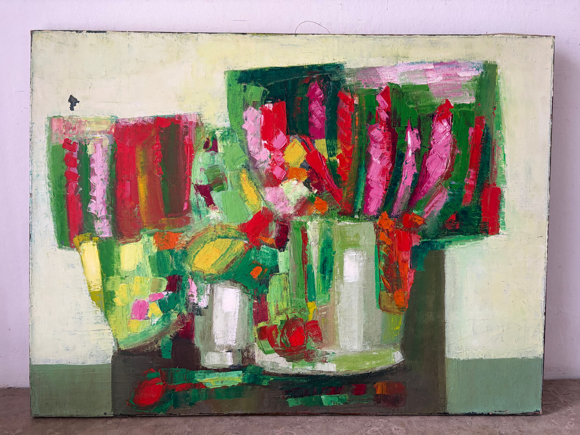Abstract bouquets, knife oil painting