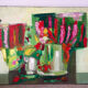 Abstract bouquets, knife oil painting
