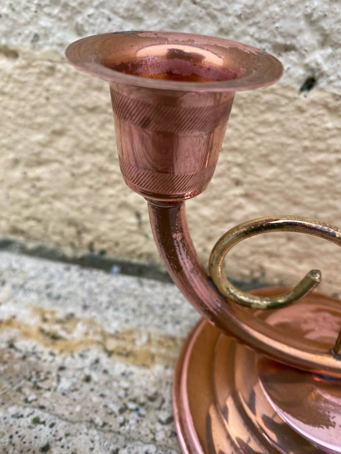 Villedieu copper candle holder