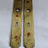 Pair of Louis XVI style beaded bronze door handles