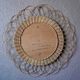 Round woven rattan wall mirror flower sun bohemian 80s signed Dillense