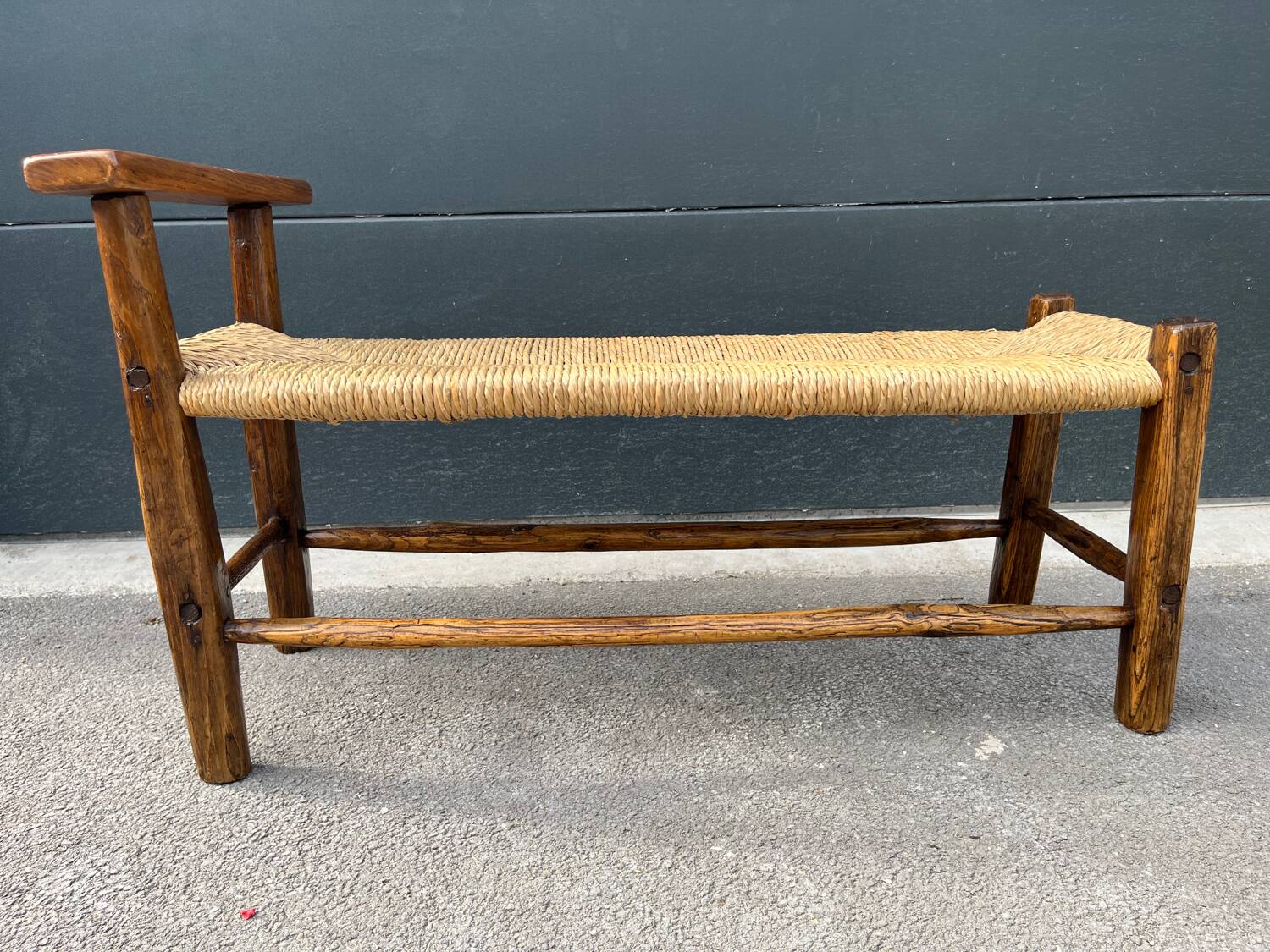 Straw bench from the 50s/60s