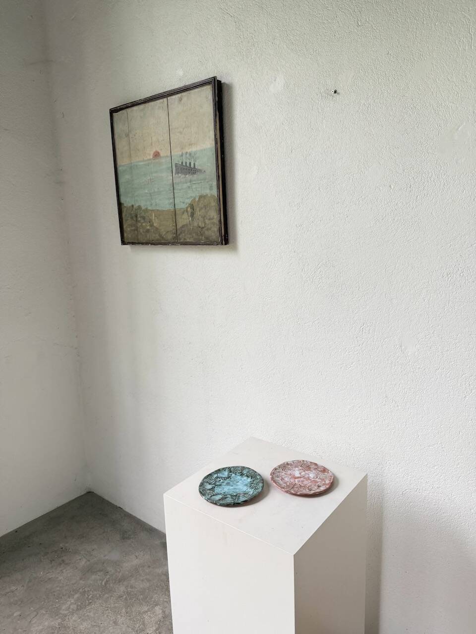 Pair of Vallauris ceramic dinner plates