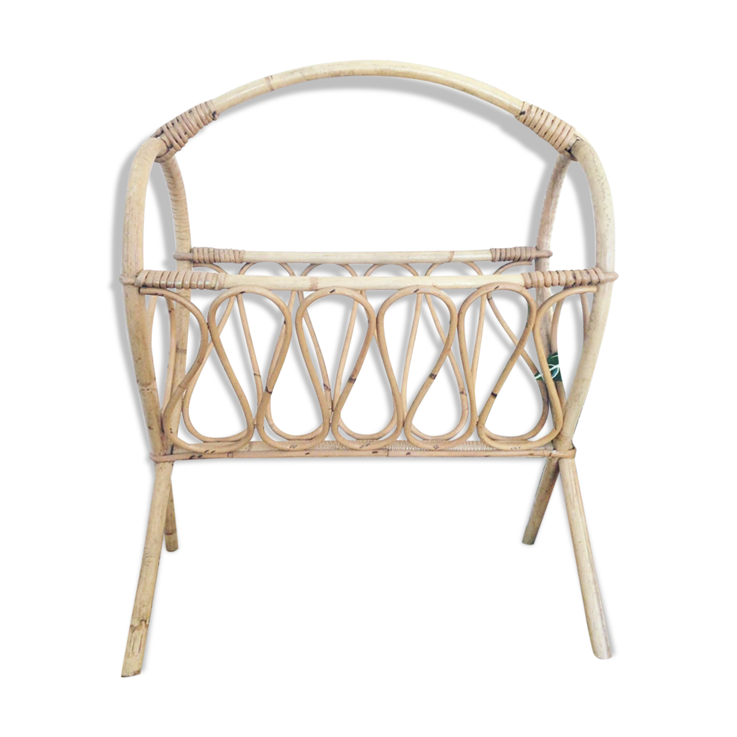 Rattan magazine holder