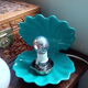 Turquoise blue scallop lamp