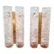 Pair of wall sconces in brass and frosted tubular glass, Doria, 1960-70.