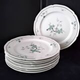8 flat plates in Limoges porcelain by Salmon & Cie
