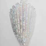 Vintage Murano Glass Shell Wall Lamp - Transparent Iridescent Glass, 1970s Italy
