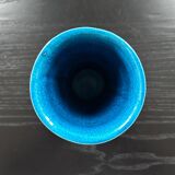 Vase bleu en raku