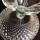 Chiseled glass footed cup / vintage 60s-70s