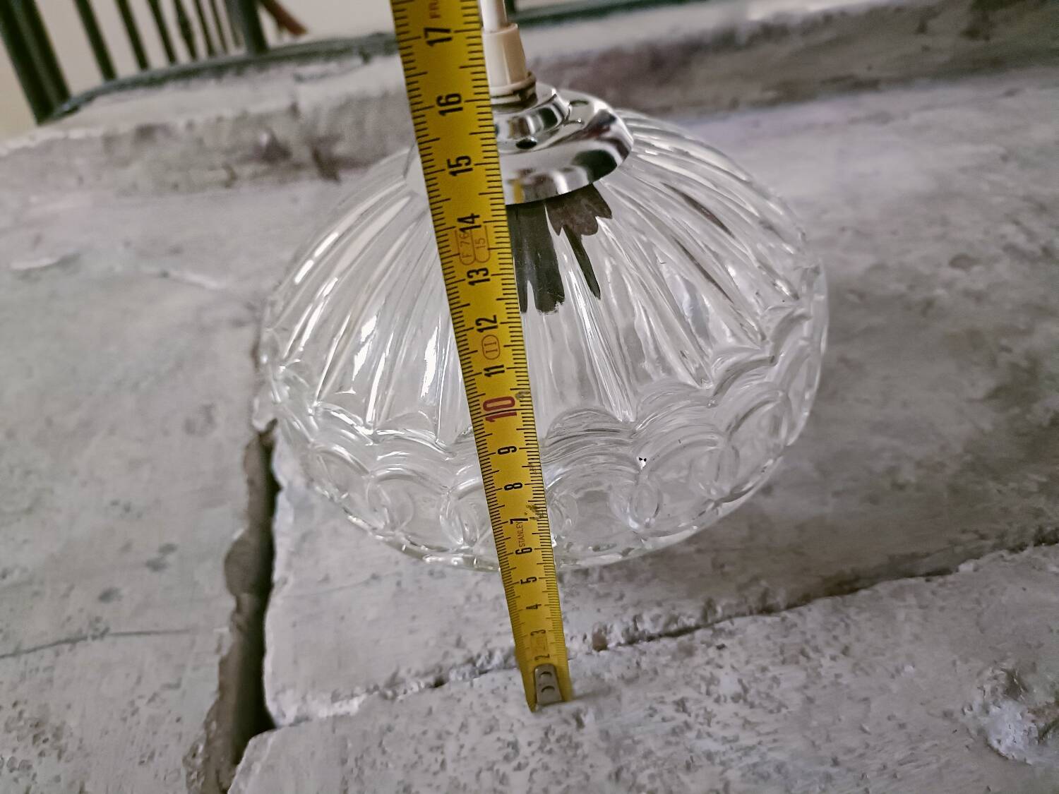 Vintage molded glass pendant light