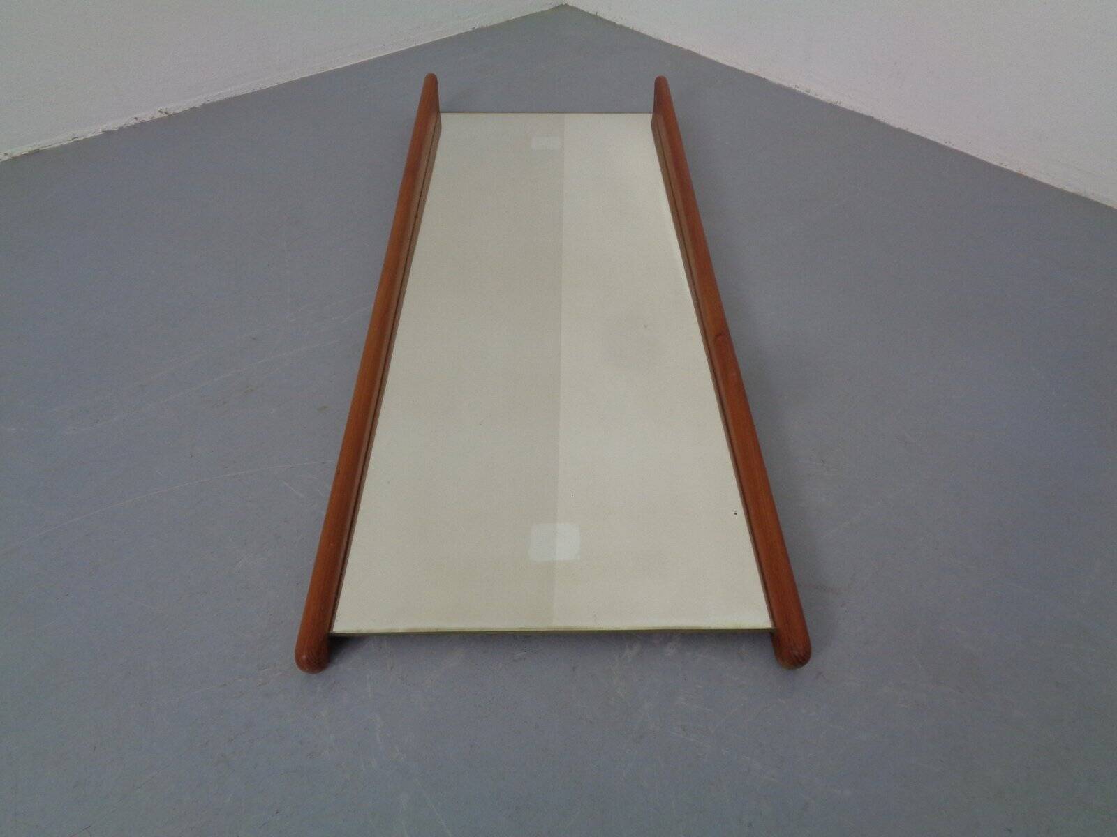 Large teak mirror by Uno & Östen Kristiansson for Luxus, Sweden, 1960s.