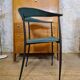 Pair of vintage suede chairs with metal legs from Arper.