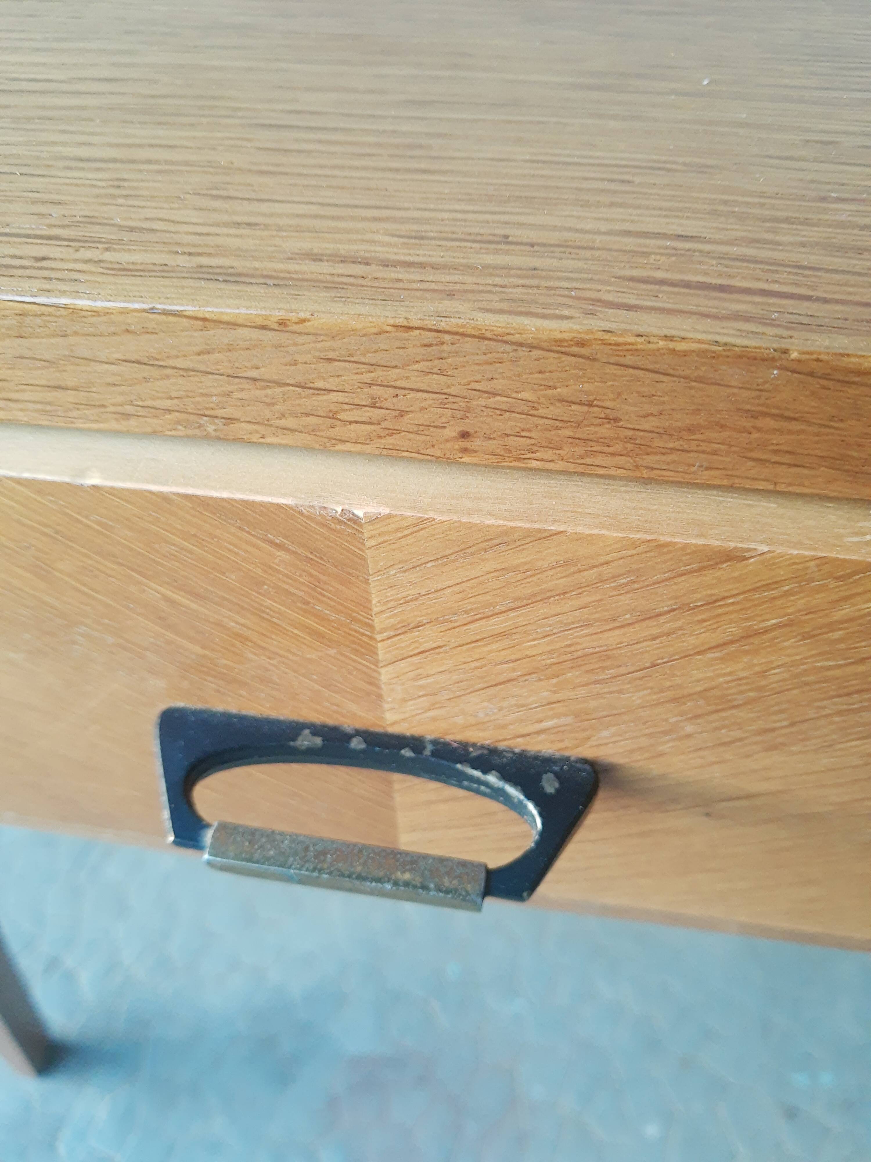 Vintage wooden compass foot bedside table