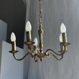 Lustre classique doré à 5 bras de lumière D:40cm