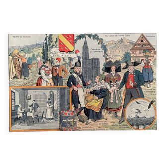 Ancienne illustration sur l'Alsace (ethnographie) - 1930