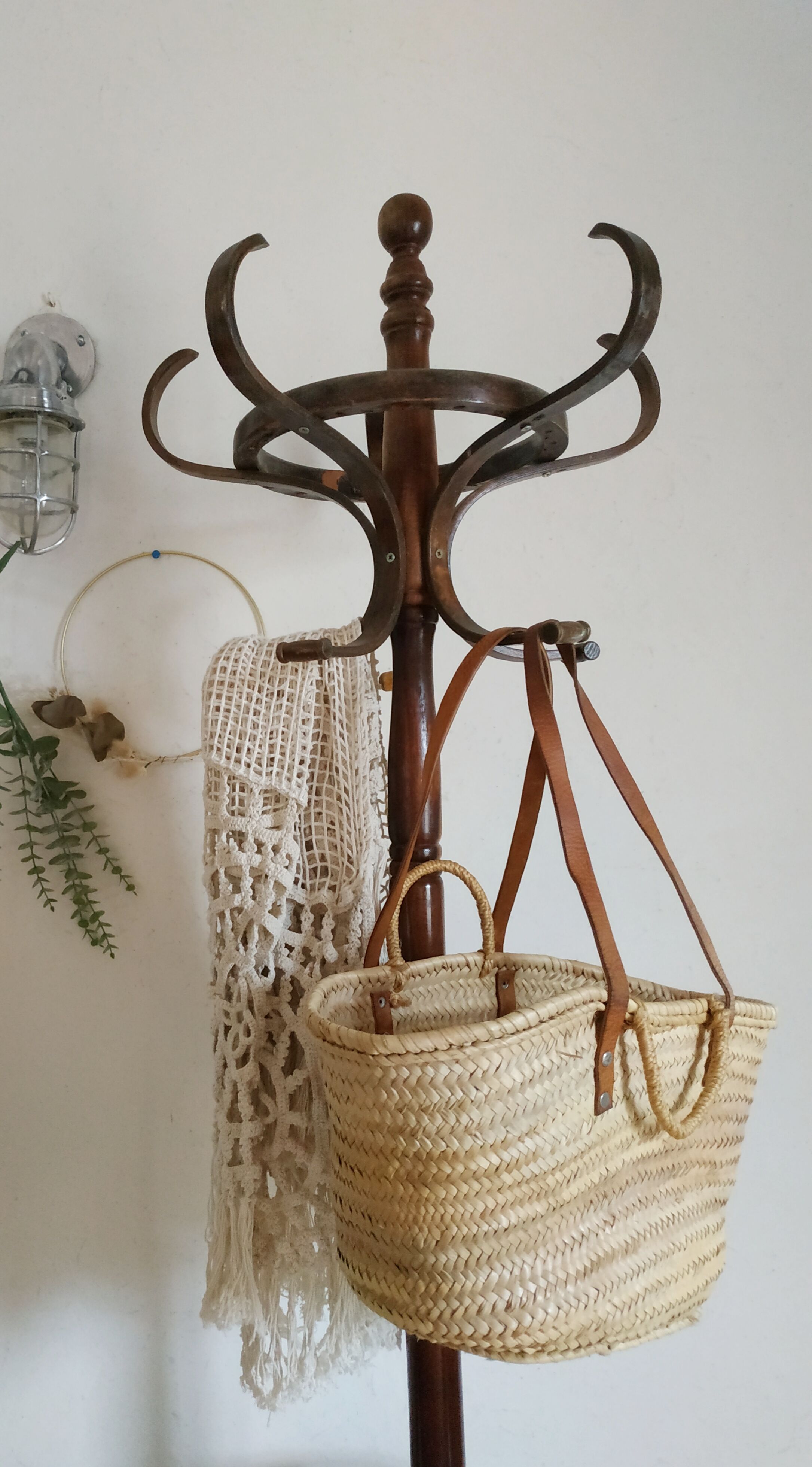 Old wooden parrot coat holder