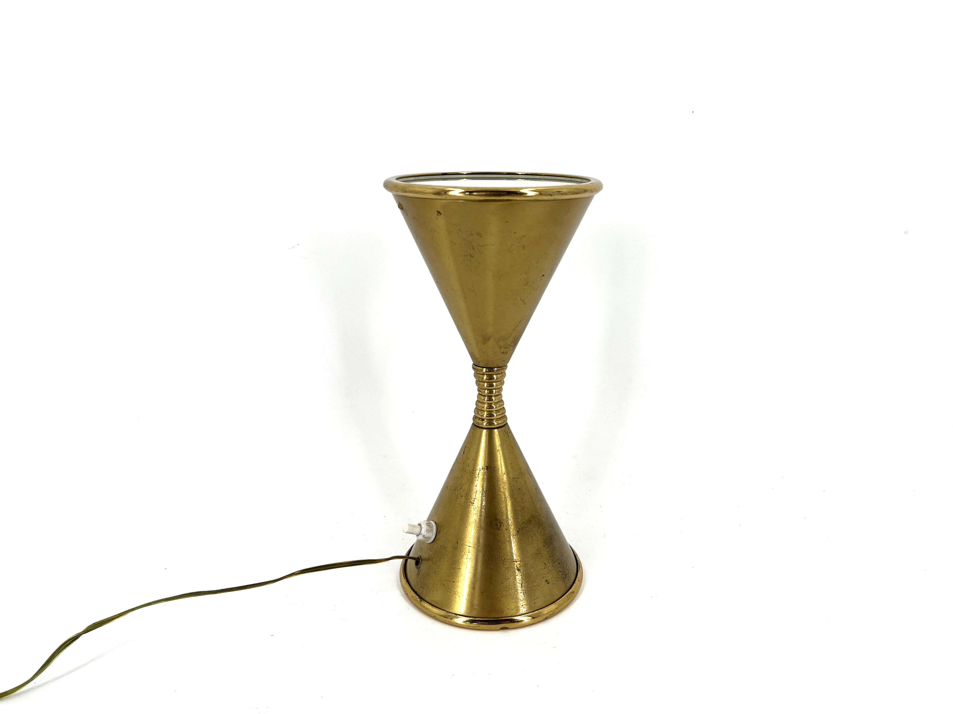 Mid century brass table lamp model Clessidra by Angelo Lelli for Arredoluce