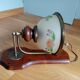 Wood brass glass sconce
