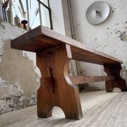 Paire de bancs noyer 1900