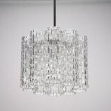 Mid-Century pendant in Murano glass elements and chrome. Italy 1960s