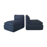 Pair of black Strafor armchairs signed in excellent condition