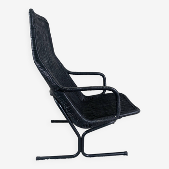 Rattan Model 514 C Lounge Chair By Dirk Van Sliedregt For Gebroeders Jonkers Noordwolde, 1960's