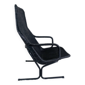 Rattan Model 514 C Lounge Chair By Dirk Van Sliedregt For Gebroeders Jonkers Noordwolde, 1960's