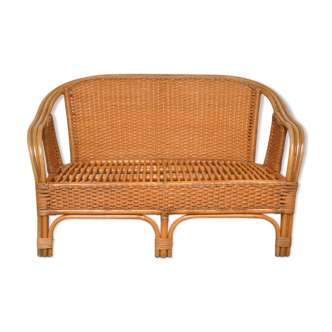 2-seater rattan bench