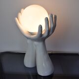Lampe "Mains" en céramique blanche France 1980