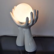 Lampe "Mains" en céramique blanche France 1980